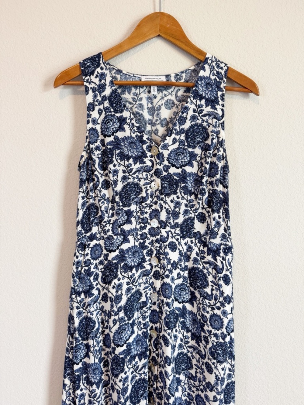 & Other Stories Floral Peacock Print Grand Millennial Button Down Midi Dress 6 - Picture 2 of 11